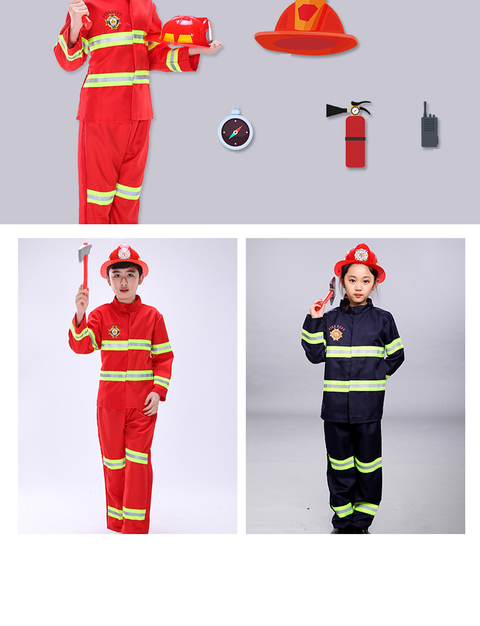 Kid's Firefighter Party Cosplay Costume