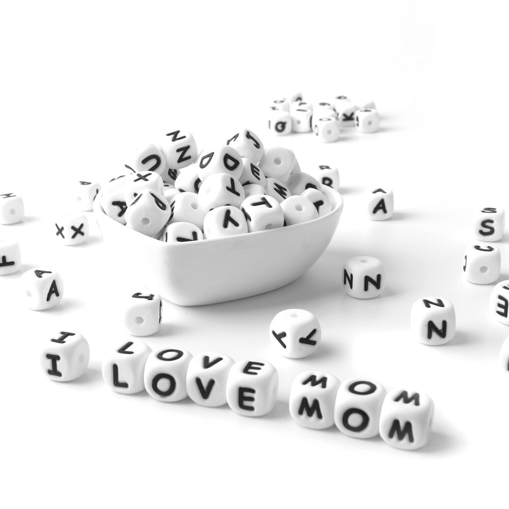 White Silicone Letter Beads Set White Silicone Letter Beads Set