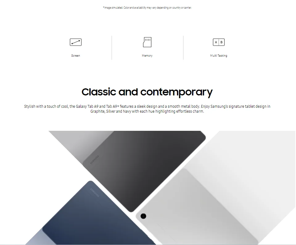 Samsung Galaxy Tab A9+ Tablet WIFI 4GB 64GB 2.2GHz Octa-core 11” TFT 90 Hz LCD Display 8MP Rear Camera 7040 mAh Battery Android Samsung Galaxy Tab A9+ Tablet WIFI 4GB 64GB 2.2GHz Octa-core 11” TFT 90 Hz LCD Display 8MP Rear Camera 7040 mAh Battery Android