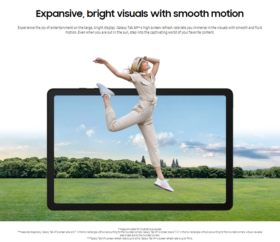 Samsung Galaxy Tab A9+ Tablet WIFI 4GB 64GB 2.2GHz Octa-core 11” TFT 90 Hz LCD Display 8MP Rear Camera 7040 mAh Battery Android Samsung Galaxy Tab A9+ Tablet WIFI 4GB 64GB 2.2GHz Octa-core 11” TFT 90 Hz LCD Display 8MP Rear Camera 7040 mAh Battery Android