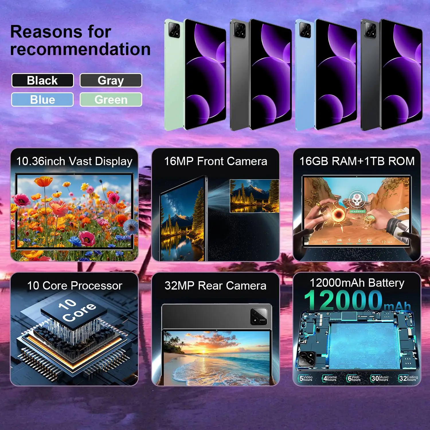 The Original Global Version Tablet 10.36 inch HD 4K Android 13 16GB + 1 Pokemon pinata 12000mAh 5G Dual SIM Phone Call WiFi GPS Tablet The Original Global Version Tablet 10.36 inch HD 4K Android 13 16GB + 1 Pokemon pinata 12000mAh 5G Dual SIM Phone Call WiFi GPS Tablet