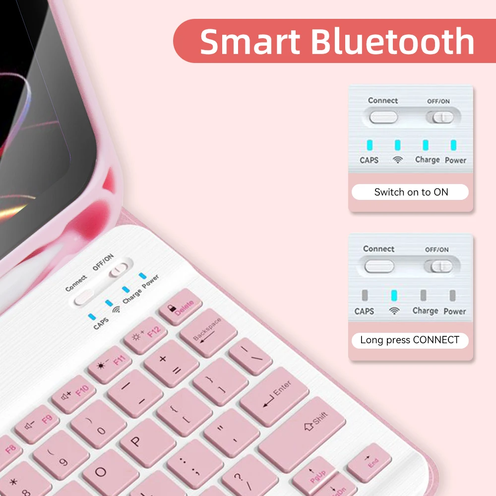 For iPad Keyboard Case For iPad 2025 iPad Air 11in 13in M2 M3 Pro 11in 13in M4 Pro 11 12.9 10.2 9/8/7th 10/11th 9.7 Air 3 2 Case