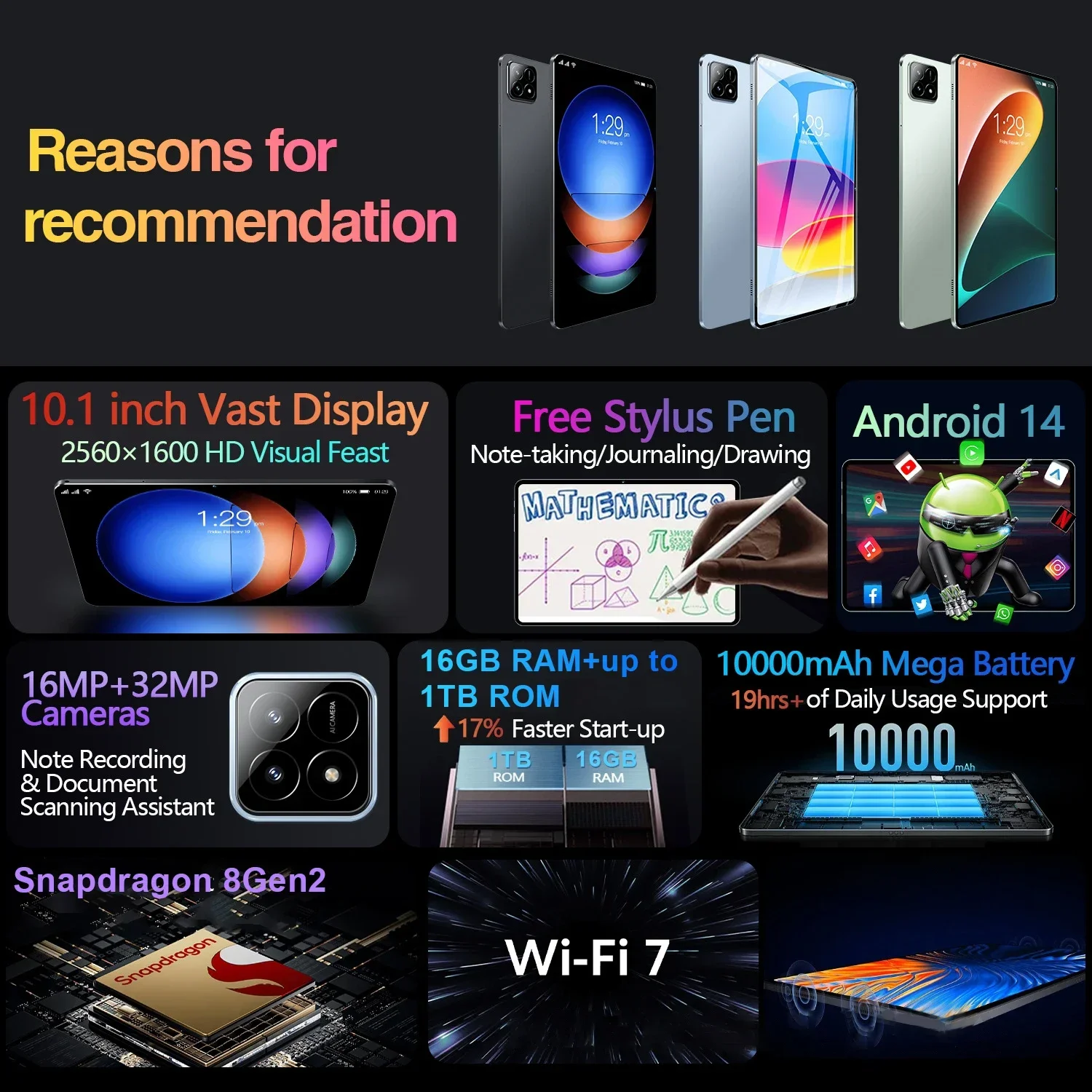 2026 NEW Original MI Pad 8S Pro Tablet 11inch Snapdrago 8gen2 HD 4K Android 14 16GB+1T 10000mAh 5G Dual SIM WiFi GPS Tablet PC