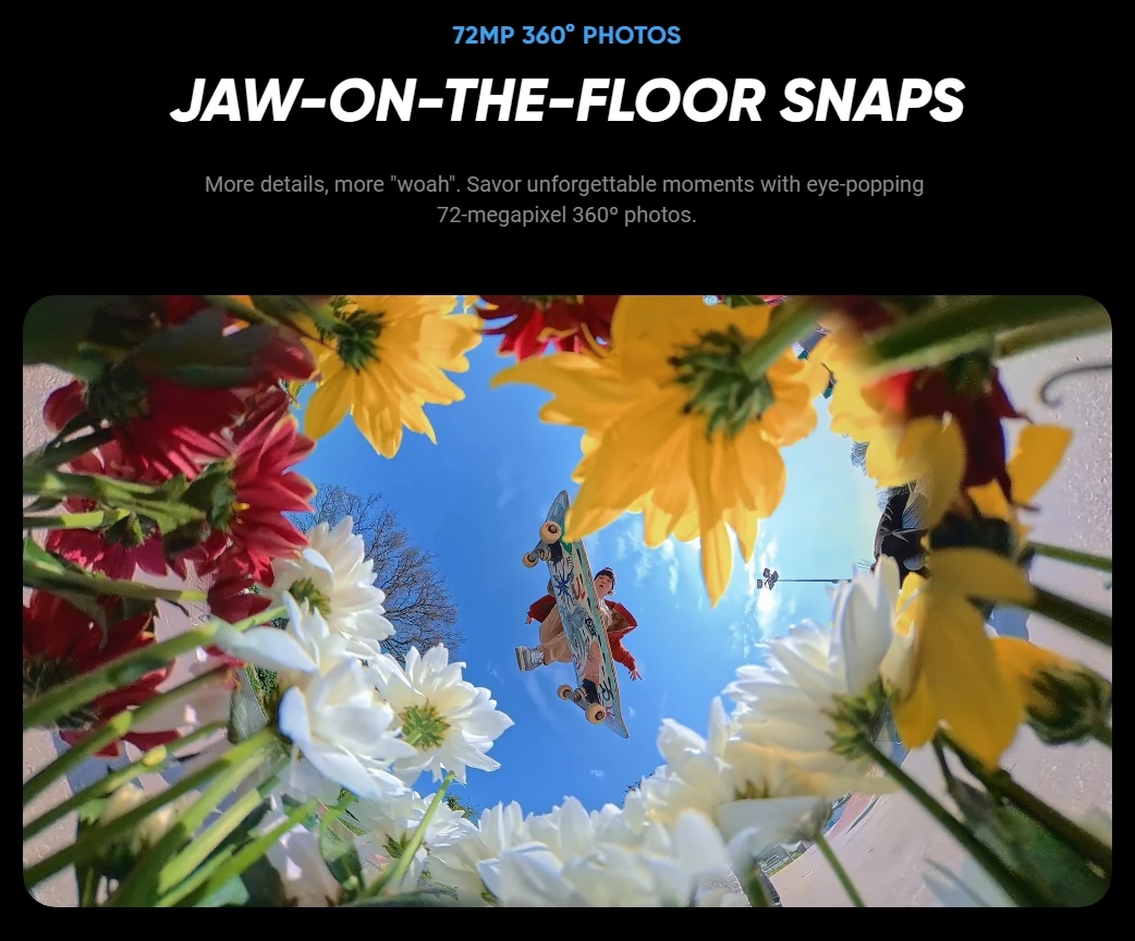 Insta360 X5 Action Camera 2025 New 8K 30fps Replaceable Lenses AI Chip Superior Low Light Mins Run Life Insta X5