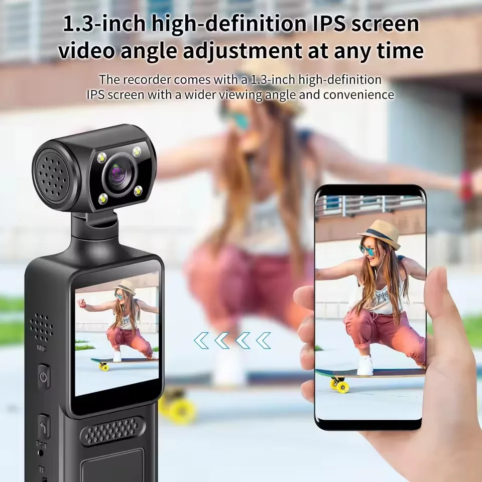 Mini Camera 1080P 4K HD  Wearable Night Vision Sports DV Digital Video Fitness Enthusiast Recorder 360 Rotating Pocket Camera