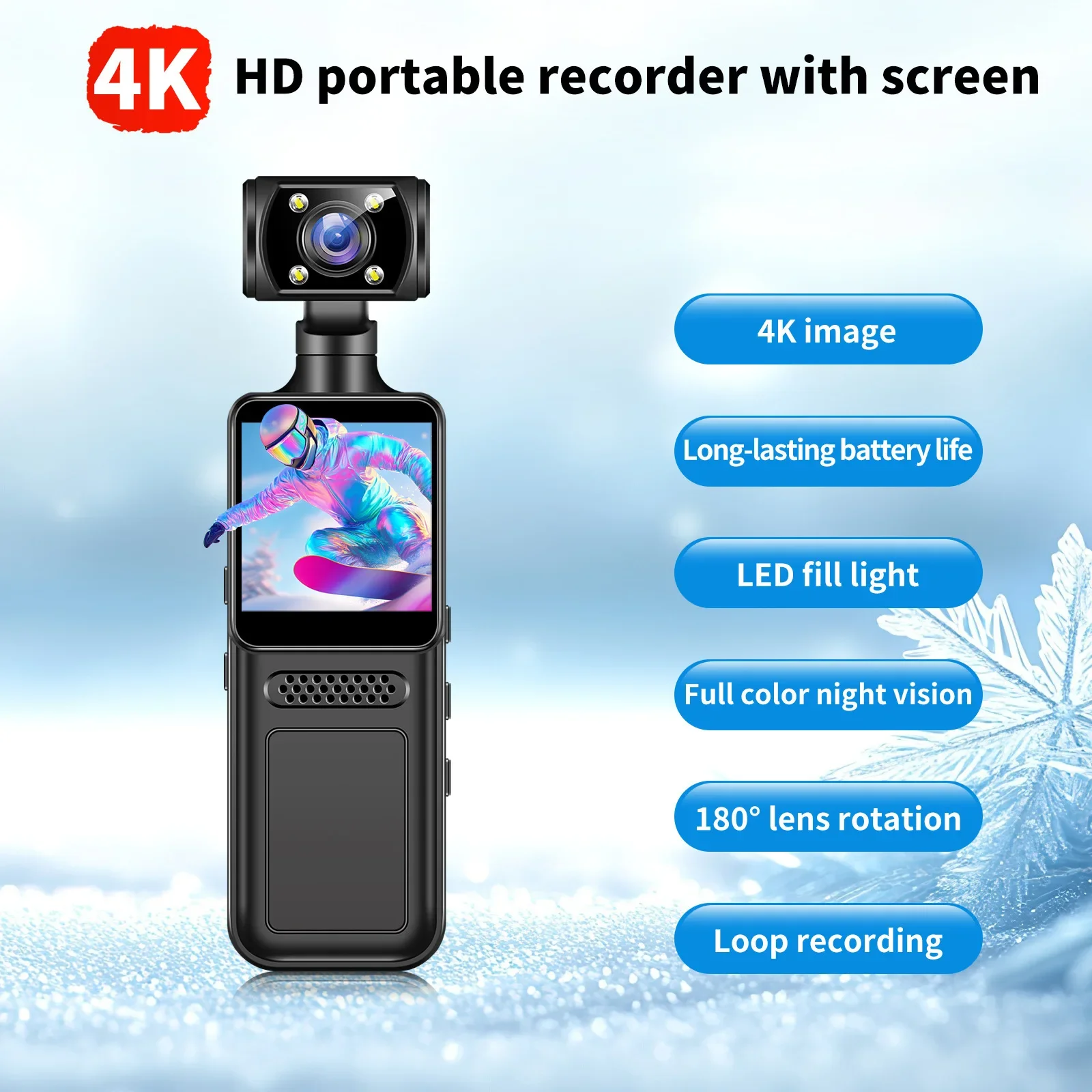 Mini Camera 1080P 4K HD  Wearable Night Vision Sports DV Digital Video Fitness Enthusiast Recorder 360 Rotating Pocket Camera