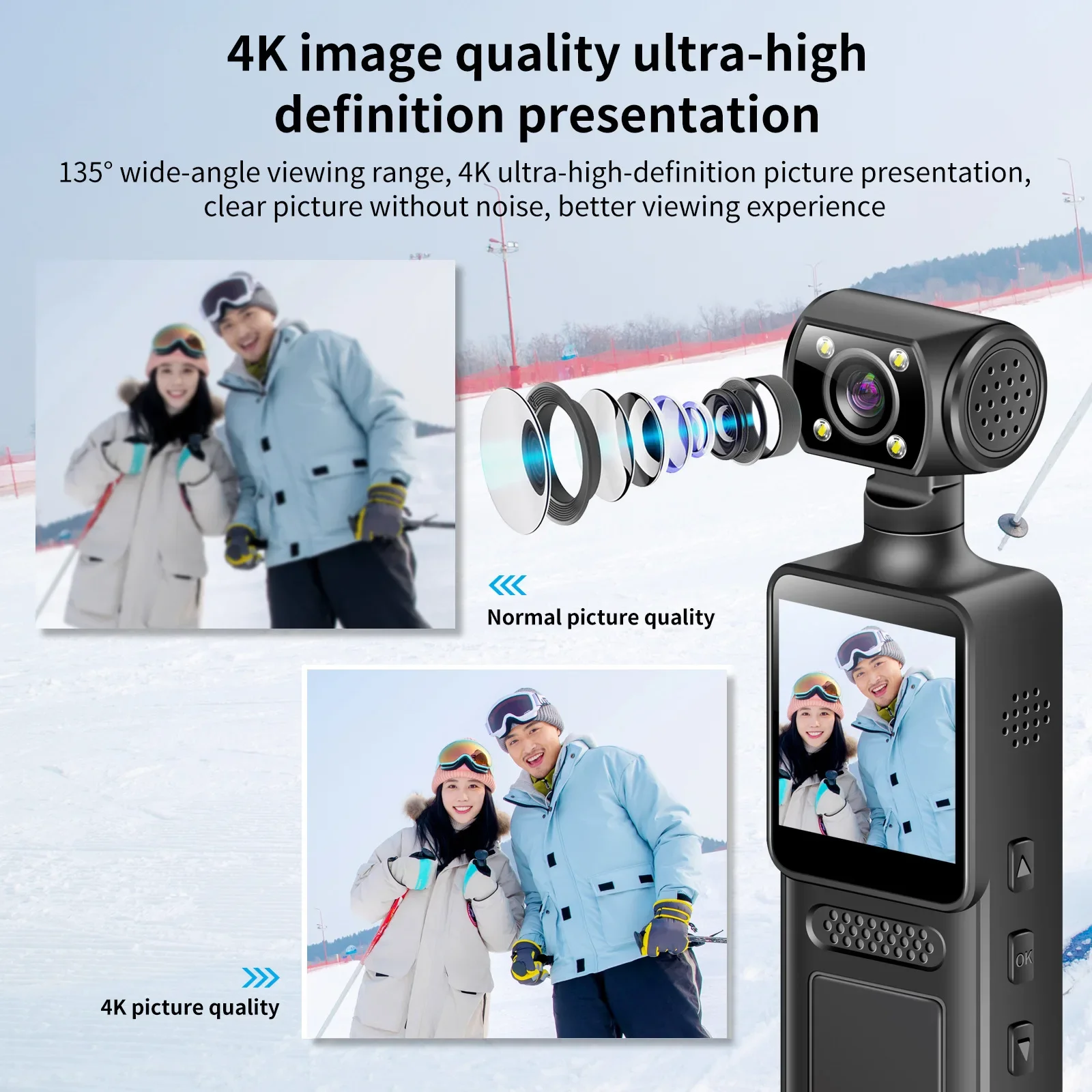 Mini Camera 1080P 4K HD  Wearable Night Vision Sports DV Digital Video Fitness Enthusiast Recorder 360 Rotating Pocket Camera