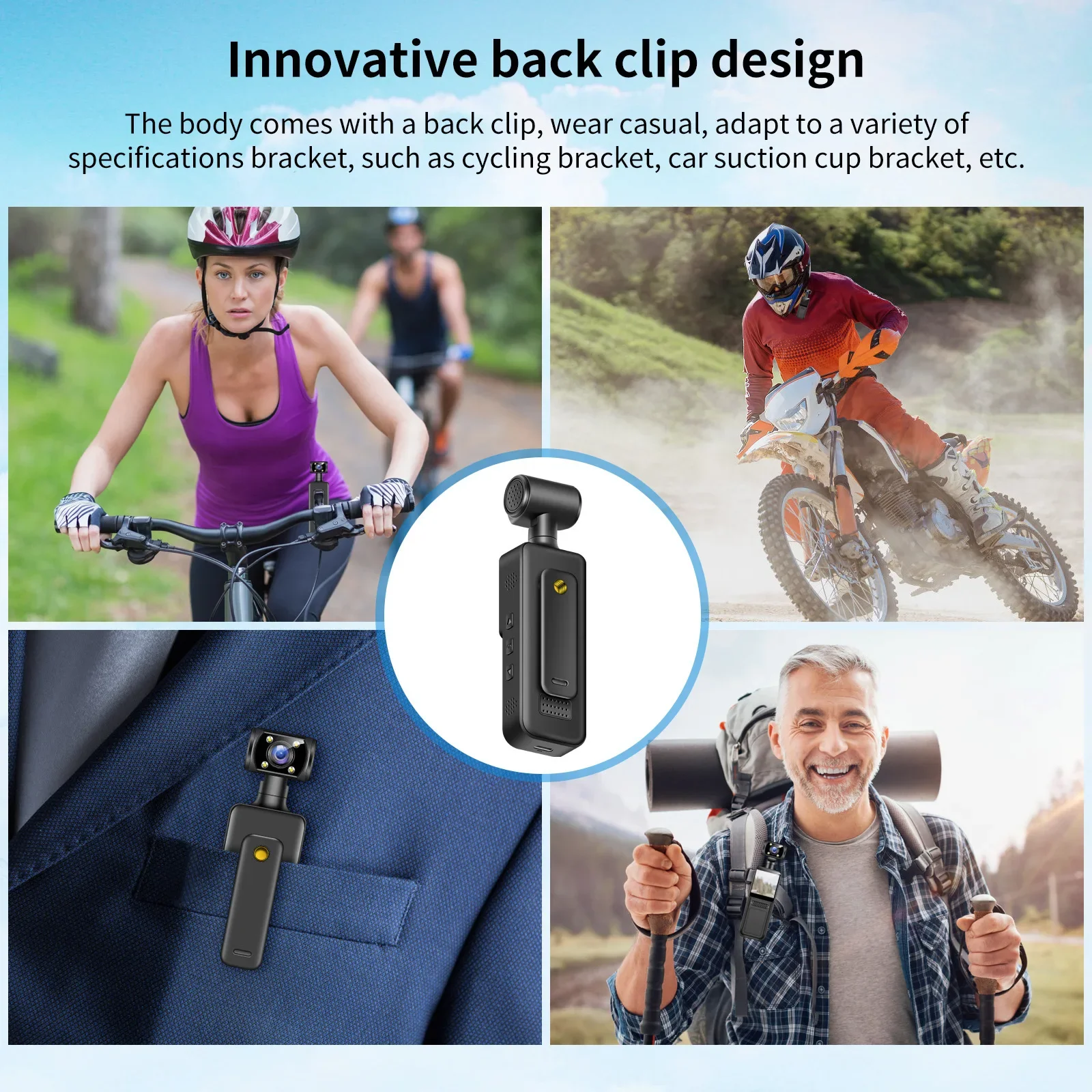 Mini Camera 1080P 4K HD  Wearable Night Vision Sports DV Digital Video Fitness Enthusiast Recorder 360 Rotating Pocket Camera