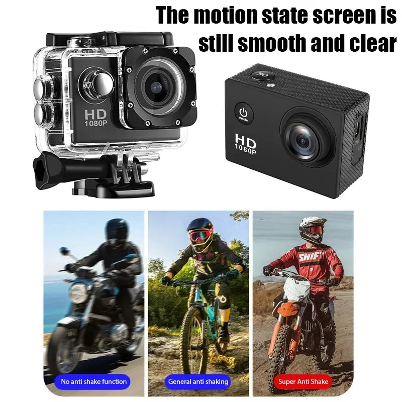 Action Camera 3MP 900mAh Underwater Waterproof Case Outdoor Sports Helmet Video Recording Cameras With 2.0 HD Screen