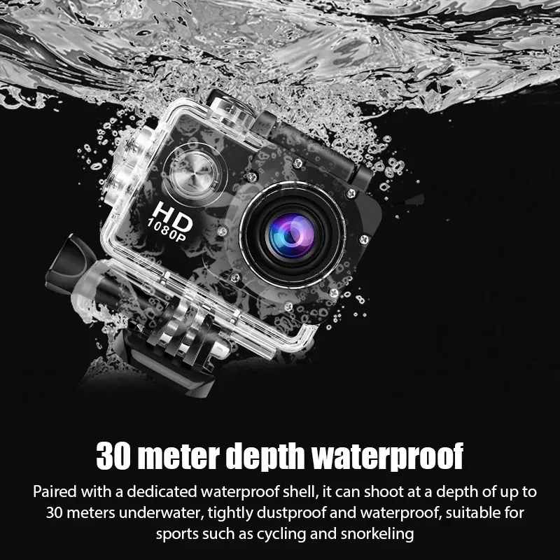 Action Camera 3MP 900mAh Underwater Waterproof Case Outdoor Sports Helmet Video Recording Cameras With 2.0 HD Screen