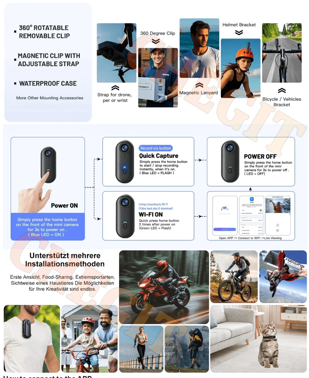 4K FHD 1080P Outdoor Sports Camera In Helmet Motorcycle Bike Sport Mini Filming Bicycle Action Body Cam And Video Recording