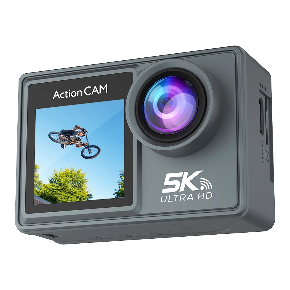 5K 4K60FPS Action Camera Dual IPS Touch LCD DVR EIS 170° 30M Waterproof 5X Zoom Sport Camera With Wireless Mic&Remote Control 5K 4K60FPS Action Camera Dual IPS Touch LCD DVR EIS 170° 30M Waterproof 5X Zoom Sport Camera With Wireless Mic&Remote Control