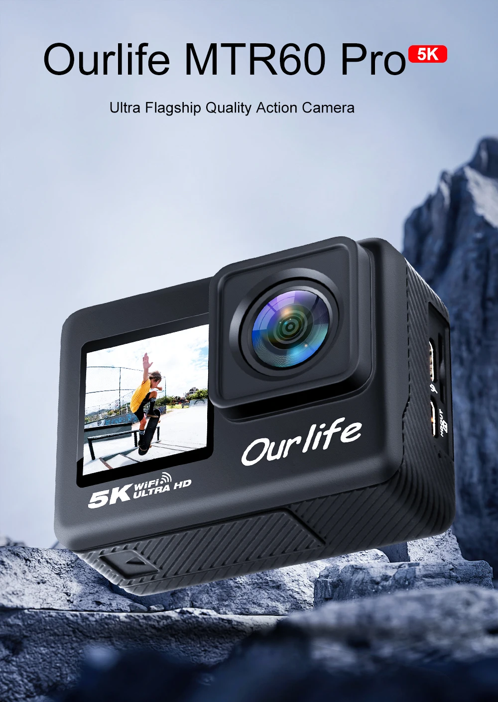 Ourlife 5K30FPS Action Camera 2.0'' Touch LCD 170° DVR 30M Waterproof Remote Control 5X Zoom Helmet WiFi 4K60FPS Sport Camera Ourlife 5K30FPS Action Camera 2.0'' Touch LCD 170° DVR 30M Waterproof Remote Control 5X Zoom Helmet WiFi 4K60FPS Sport Camera