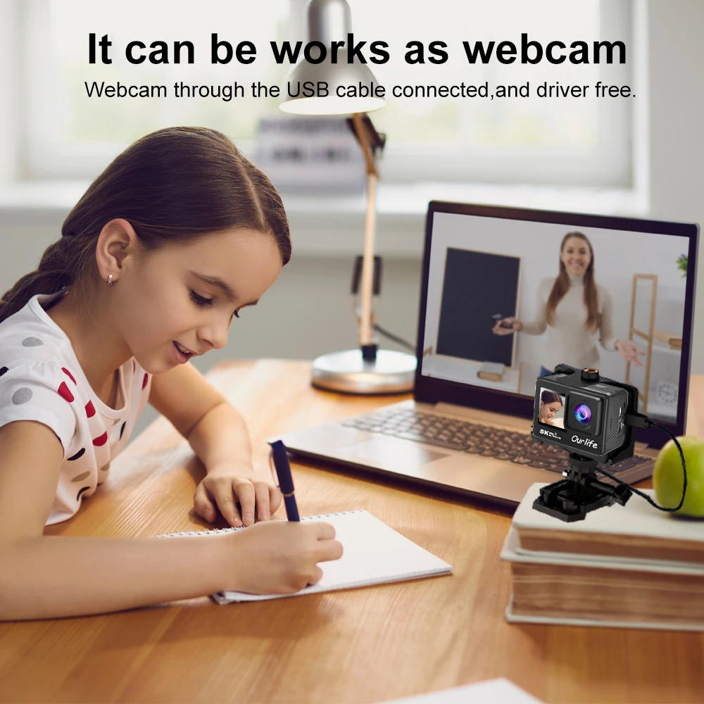 Ourlife 5K30FPS Action Camera 2.0'' Touch LCD 170° DVR 30M Waterproof Remote Control 5X Zoom Helmet WiFi 4K60FPS Sport Camera Ourlife 5K30FPS Action Camera 2.0'' Touch LCD 170° DVR 30M Waterproof Remote Control 5X Zoom Helmet WiFi 4K60FPS Sport Camera