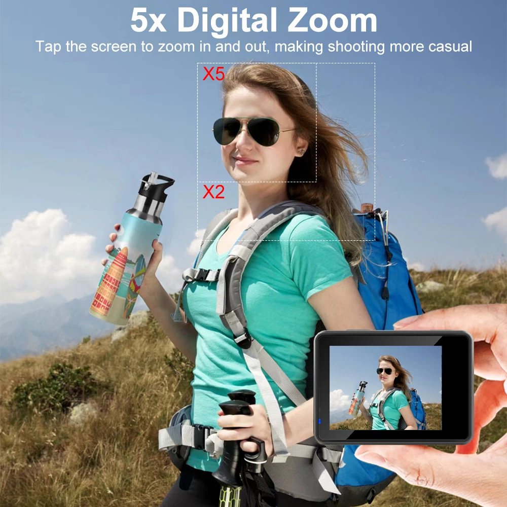 Ourlife 5K30FPS Action Camera 2.0'' Touch LCD 170° DVR 30M Waterproof Remote Control 5X Zoom Helmet WiFi 4K60FPS Sport Camera Ourlife 5K30FPS Action Camera 2.0'' Touch LCD 170° DVR 30M Waterproof Remote Control 5X Zoom Helmet WiFi 4K60FPS Sport Camera