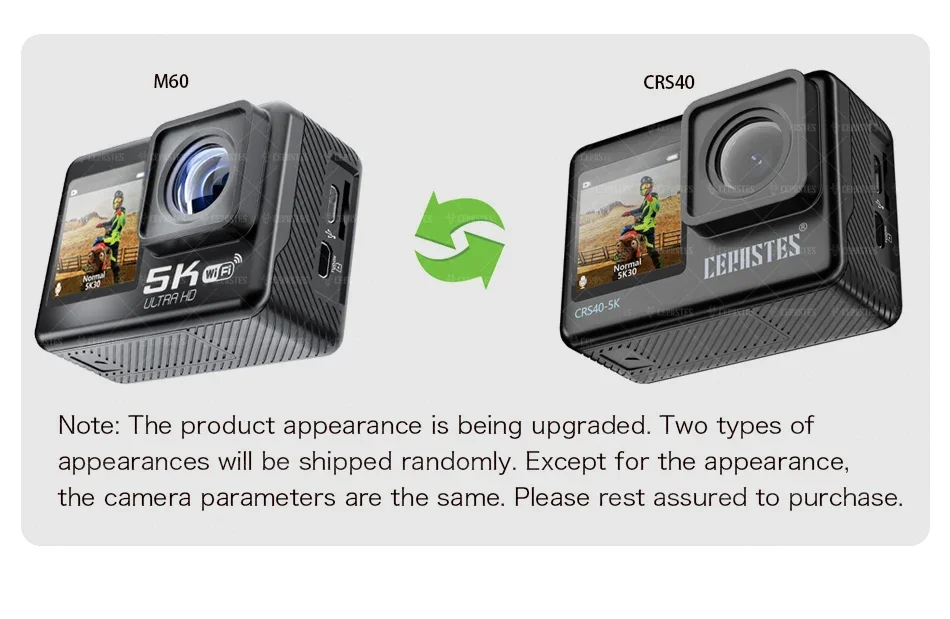 CERASTES Action Camera 5K 4K 60FPS WiFi Anti-shake Dual Screen 170° Wide Angle 30m Waterproof Sport Camera with Remote Control CERASTES Action Camera 5K 4K 60FPS WiFi Anti-shake Dual Screen 170° Wide Angle 30m Waterproof Sport Camera with Remote Control