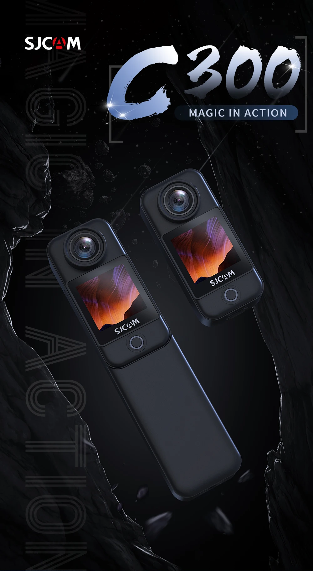 SJCAM C300 Pocket Action Camera 4K FHD With Long Battery Life Video 30M Waterproof 5G WiFi Camera Sport Action Cam