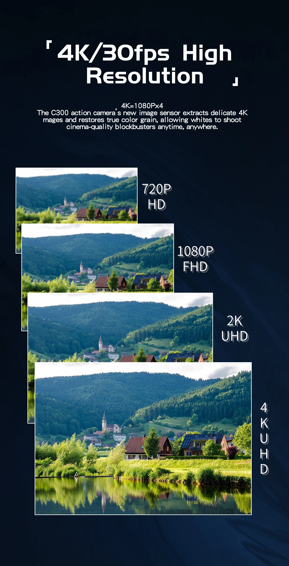 SJCAM C300 Pocket Action Camera 4K FHD With Long Battery Life Video 30M Waterproof 5G WiFi Camera Sport Action Cam