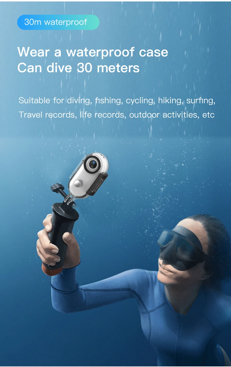 4K Thumb Action Camera, HD Sports Camera, Digital Image Stabilization, Automatic Exposure, 800mAh Battery, Rechargeable Lithium