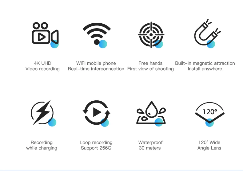 4K Thumb Action Camera, HD Sports Camera, Digital Image Stabilization, Automatic Exposure, 800mAh Battery, Rechargeable Lithium