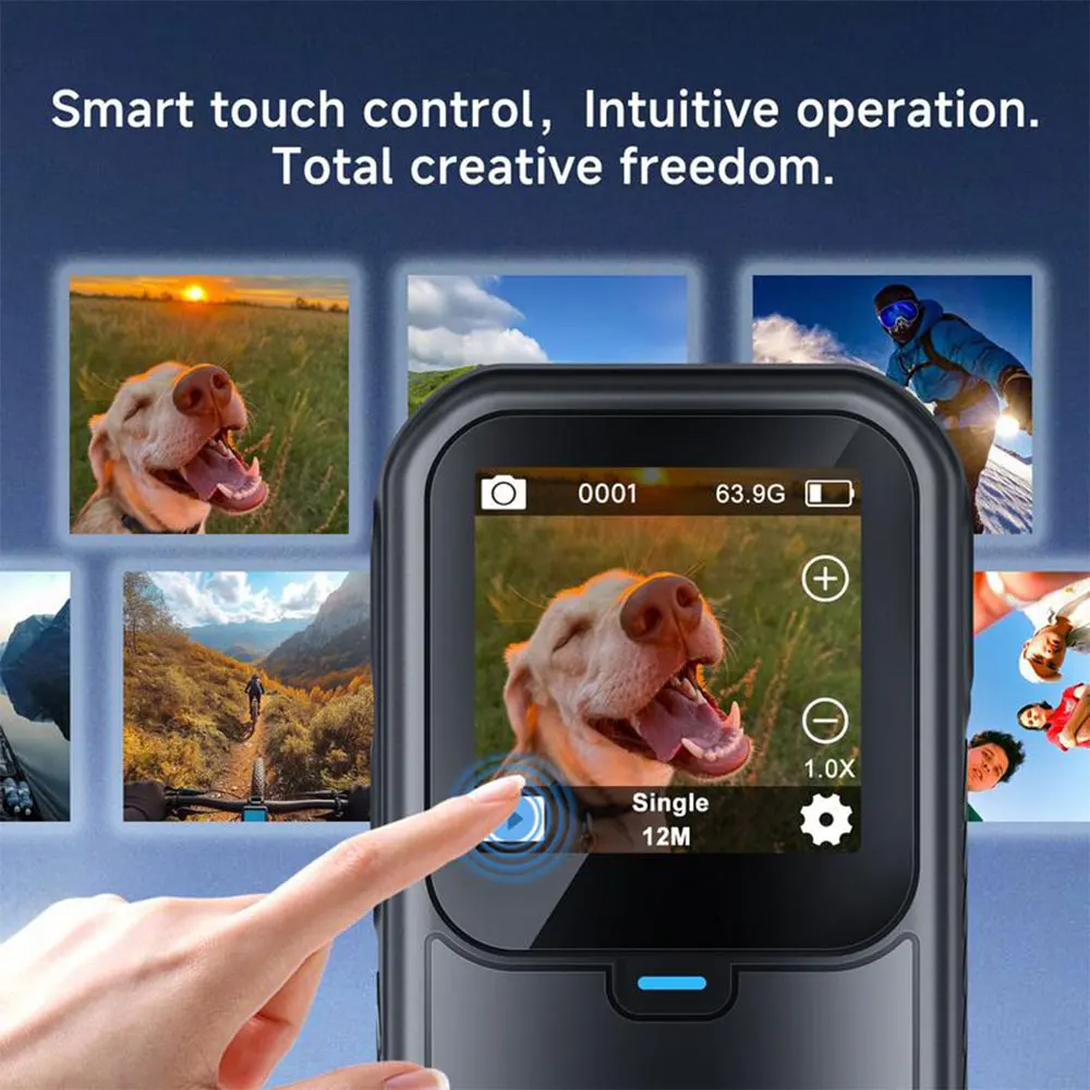 5K Thumb Action Camera 4K 60FPS 6-Axis Touch Screen Stabilization Pocket Sports Camera Magnetic Motorcycle Waterproof Bodycam