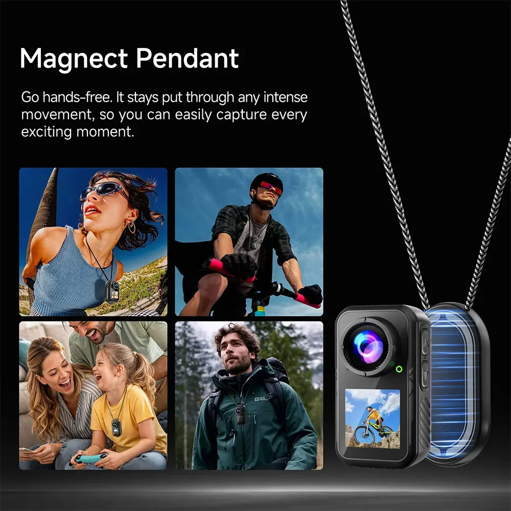 5K Thumb Action Camera 4K 60FPS 6-Axis Touch Screen Stabilization Pocket Sports Camera Magnetic Motorcycle Waterproof Bodycam