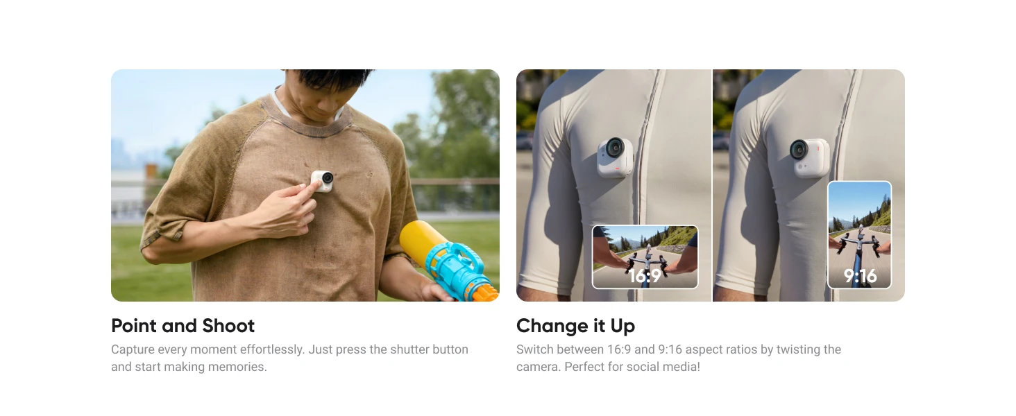 Insta360 GO Ultra - Hands-Free 4K Mini Cam Lightweight & Mobile Top in Low Light Stabilization 200 Min Battery 10m Waterproof New Original Insta360 GO Ultra - Hands-Free 4K Mini Cam Lightweight & Mobile Top in Low Light Stabilization 200 Min Battery 10m Waterproof New Original