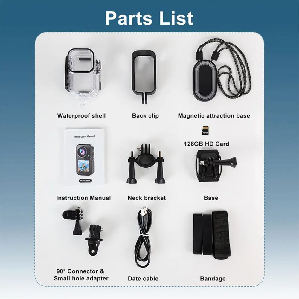 5K Thumb Action Camera 4K 60FPS Touch Screen Mini Waterproof Bodycam 6-Axis Stabilization Magnetic Motorcycle Sports Camera