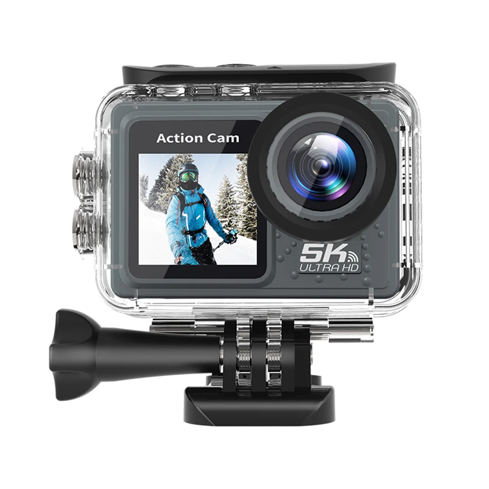 5K 4K 60FPS Action Camera Anti-shake WIFI Sports DV Cam Dual Screen Diving Mini DV Camera 170° Wide Angle with Remote Control