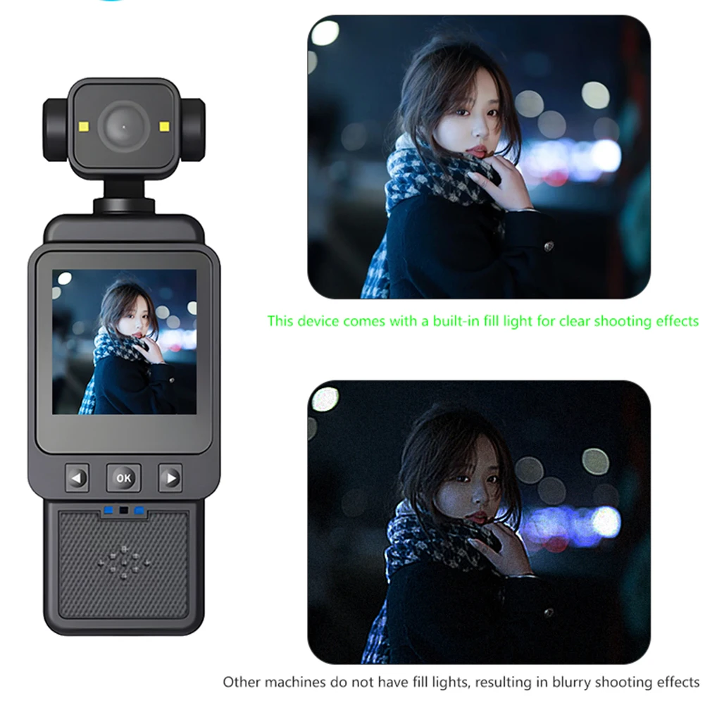 1080P WiFi Action Sports Camera Wearable Travel Bicycle Driver Video Recorder Portable Mini Digital Pocket Camera for Vlogging