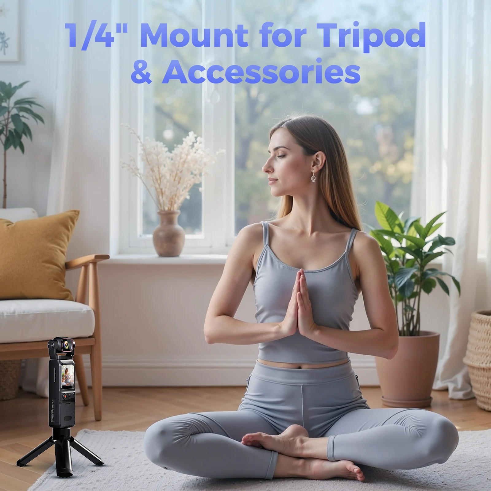 4K UHD Pocket Action Camera Touch Screen Anti-Shake Stabilization Bodycam WIFI Outdoor DV 180°Rotatable Small Video Recorder