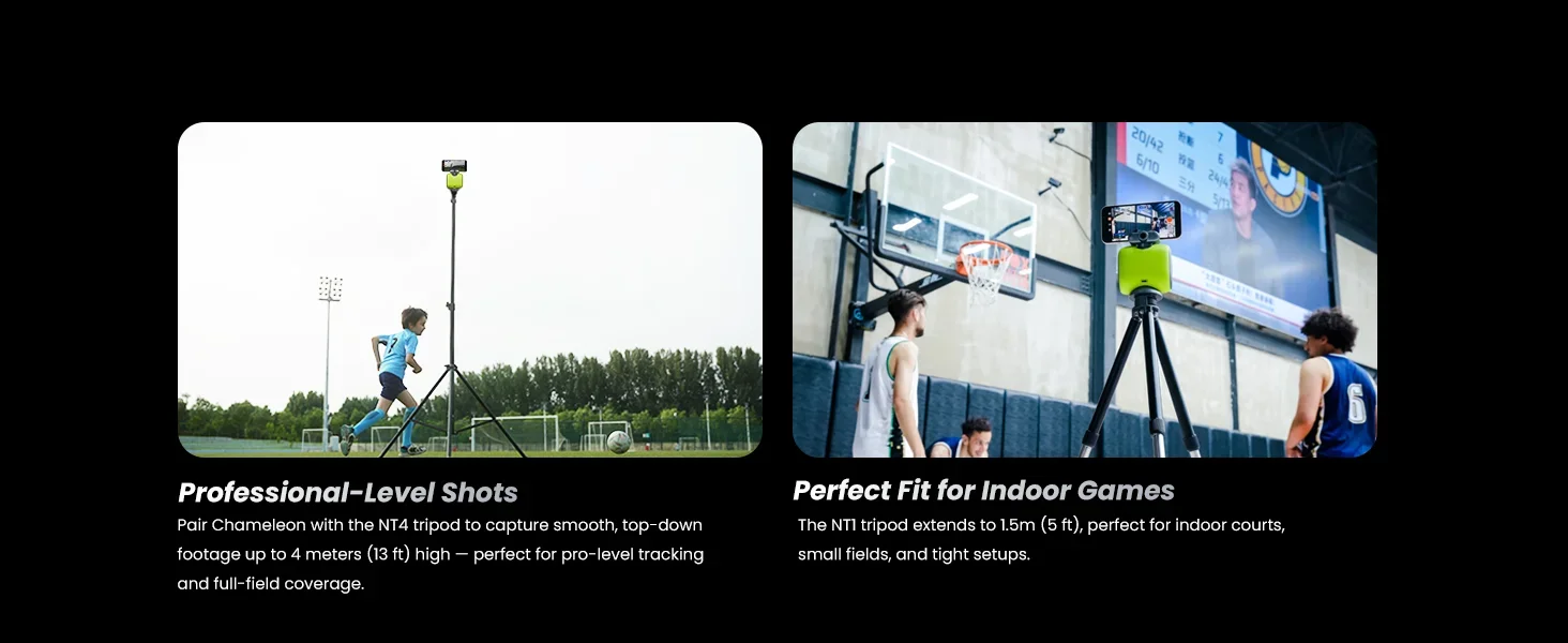 XbotGo Chameleon AI Auto Sports Action Camera - 4K 60FPS Soccer Camera and Basketball Tracking Camera for Team Sports