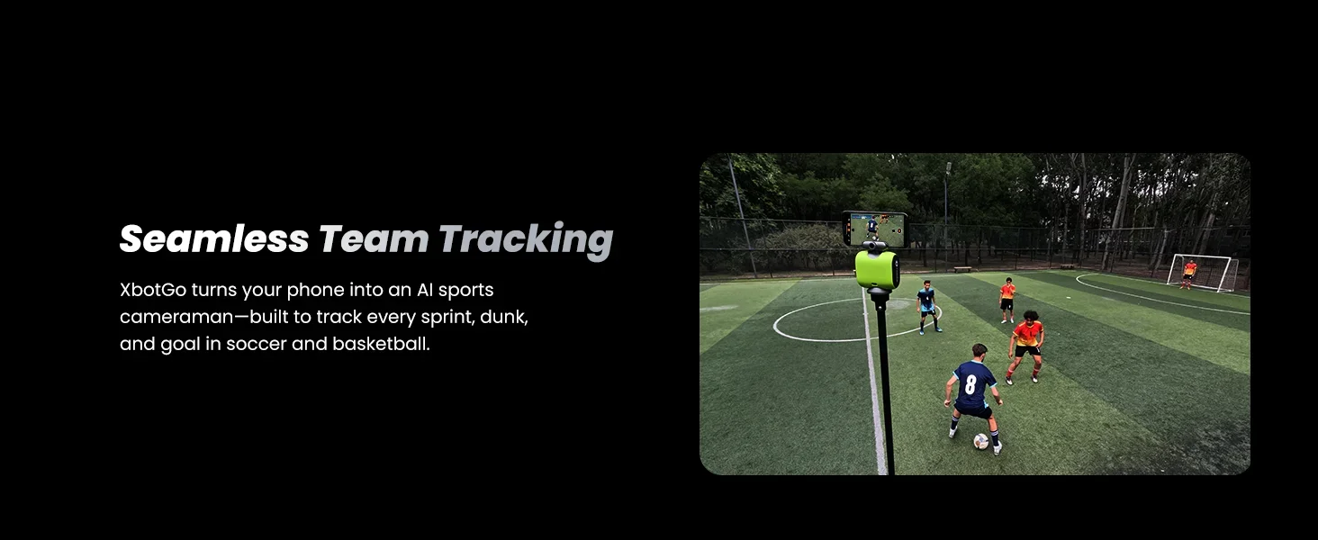 XbotGo Chameleon AI Auto Sports Action Camera - 4K 60FPS Soccer Camera and Basketball Tracking Camera for Team Sports