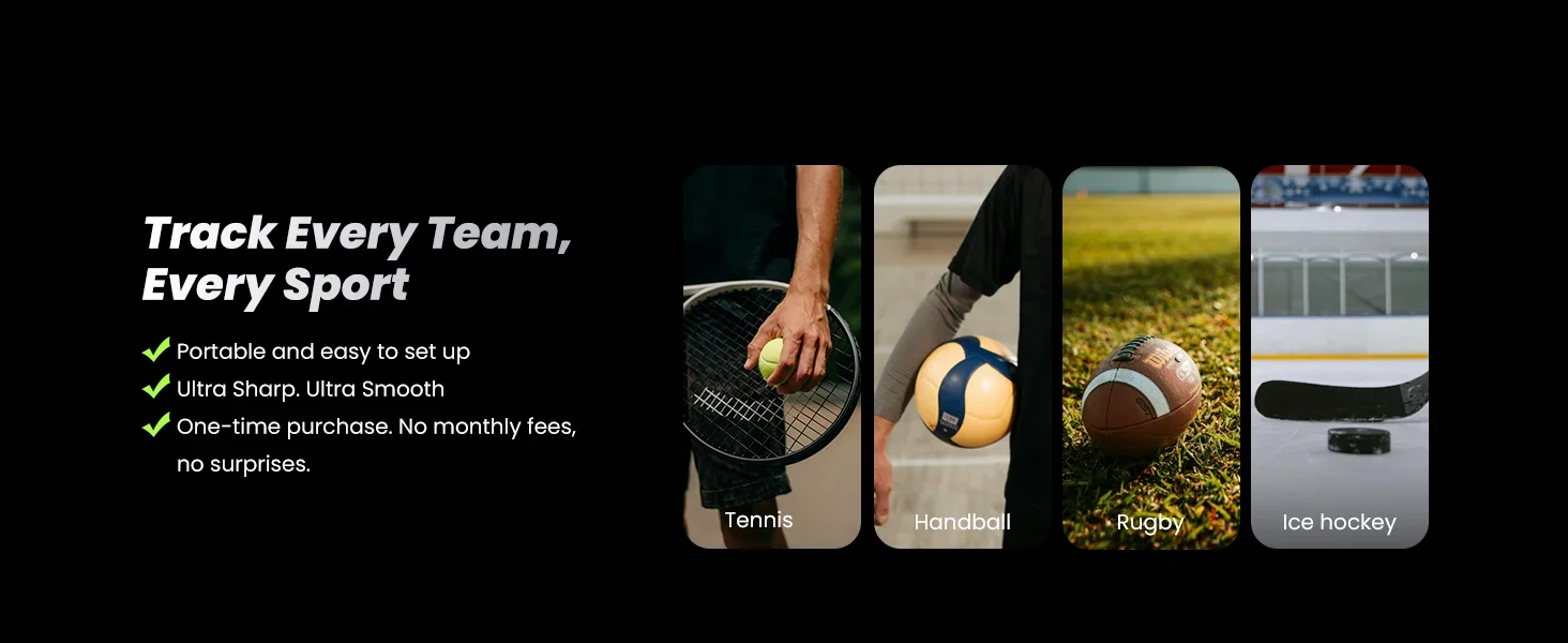 XbotGo Chameleon AI Auto Sports Action Camera - 4K 60FPS Soccer Camera and Basketball Tracking Camera for Team Sports