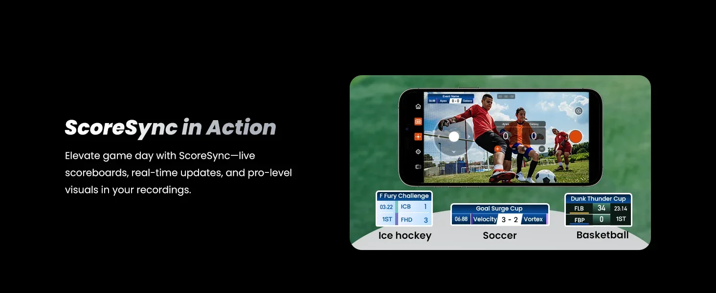 XbotGo Chameleon AI Auto Sports Action Camera - 4K 60FPS Soccer Camera and Basketball Tracking Camera for Team Sports