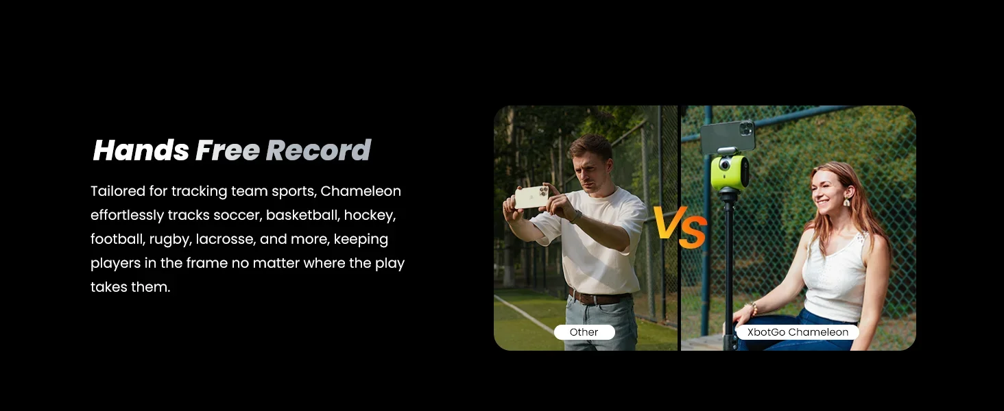 XbotGo Chameleon AI Auto Sports Action Camera - 4K 60FPS Soccer Camera and Basketball Tracking Camera for Team Sports