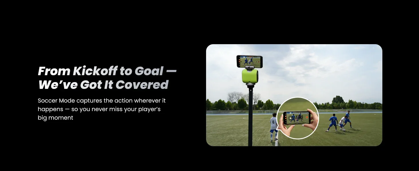 XbotGo Chameleon AI Auto Sports Action Camera - 4K 60FPS Soccer Camera and Basketball Tracking Camera for Team Sports