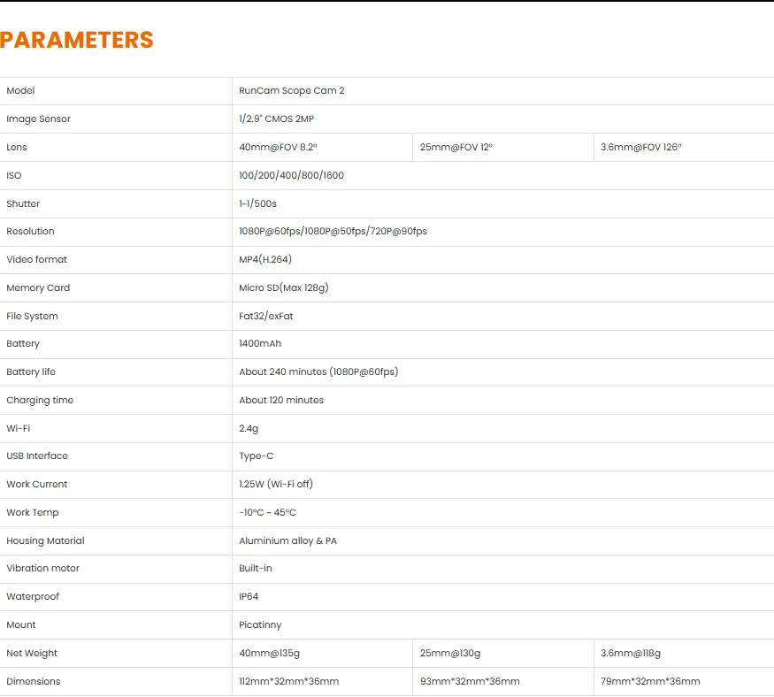 RunCam Scope Cam 2 HD Wireless Action Camera with 1000TVL Resolution Black Color for Outdoor Activities RunCam Scope Cam 2 HD Wireless Action Camera with 1000TVL Resolution Black Color for Outdoor Activities