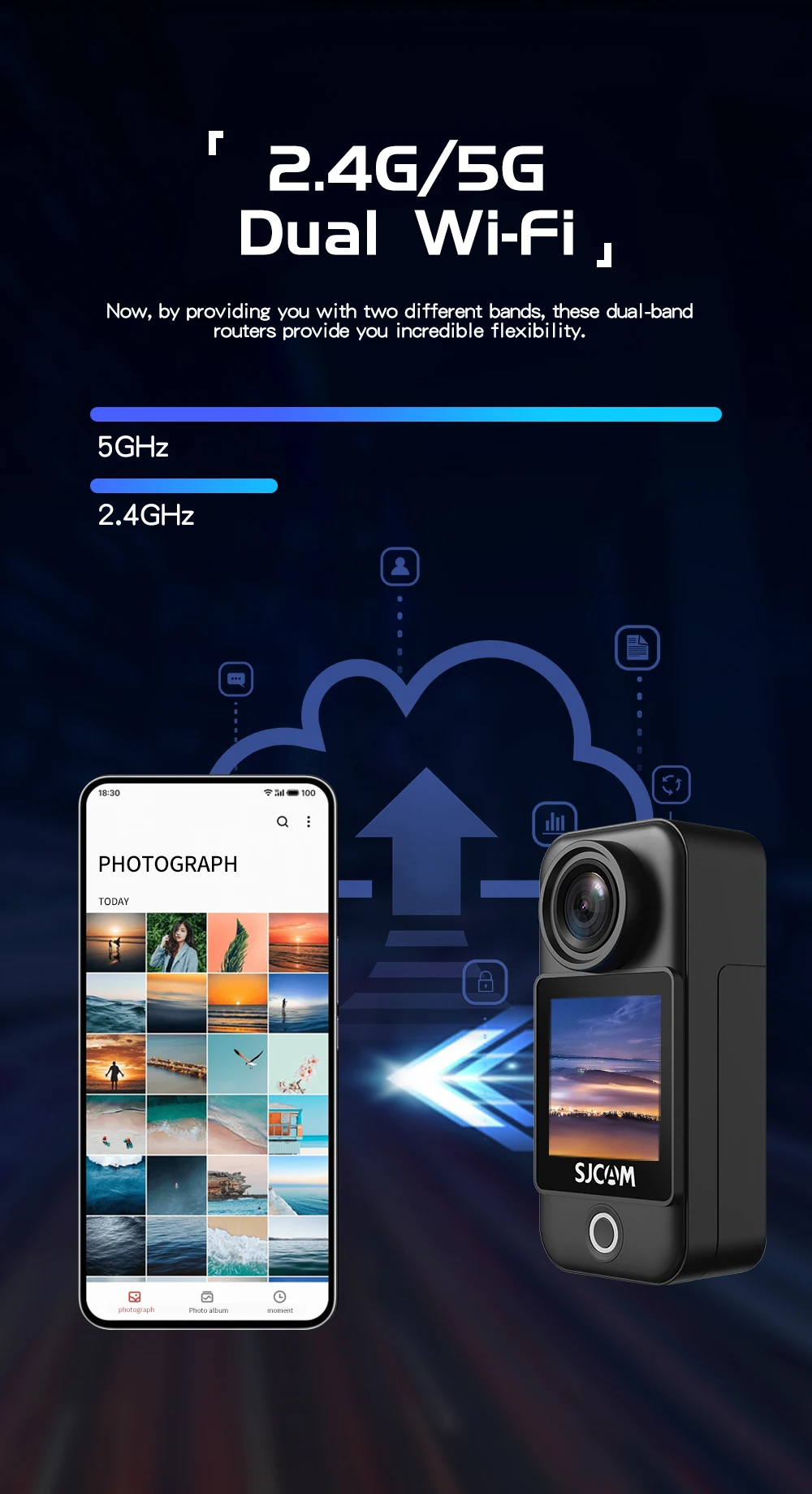 SJCAM C300 4K Action Camera Touch Screen 6-Axis Gyro Stabilization 30m Waterproof 1000+2800mAh Battery 460Min Recording