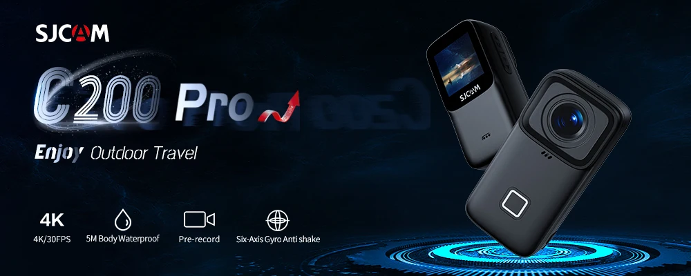 SJCAM C300 4K Action Camera Touch Screen 6-Axis Gyro Stabilization 30m Waterproof 1000+2800mAh Battery 460Min Recording