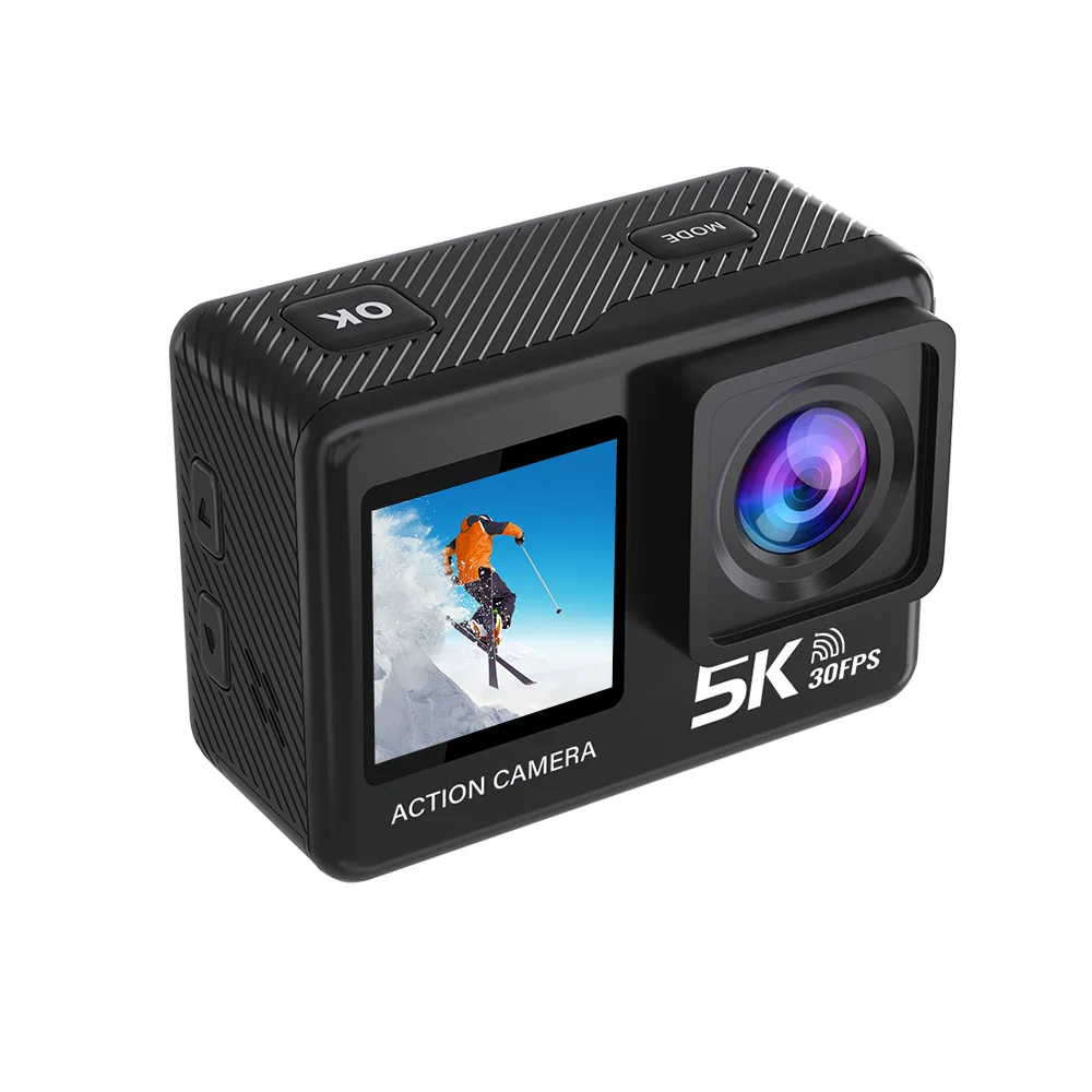 Action Camera 5K 4K60FPS 50MP 2.0 Touch EIS Pre-Record Wireless Mic Wi-Fi 170D DVR Webcam Waterproof 30M 5X Zoom Sports Camera