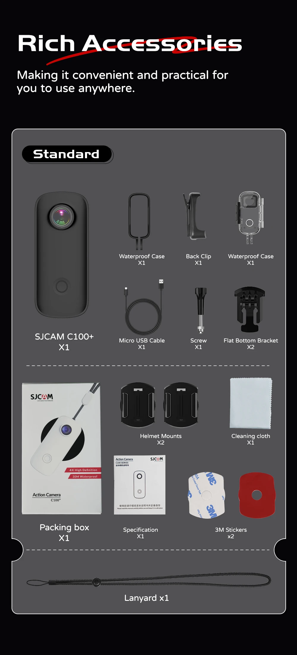 SJCAM C100 / C100Plus Mini Thumb Camera 1080P30FPS / 4K30FPS H.265 12MP 2.4G WiFi 30M Waterproof Case Action Sport DV Camcorder SJCAM C100 / C100Plus Mini Thumb Camera 1080P30FPS / 4K30FPS H.265 12MP 2.4G WiFi 30M Waterproof Case Action Sport DV Camcorder