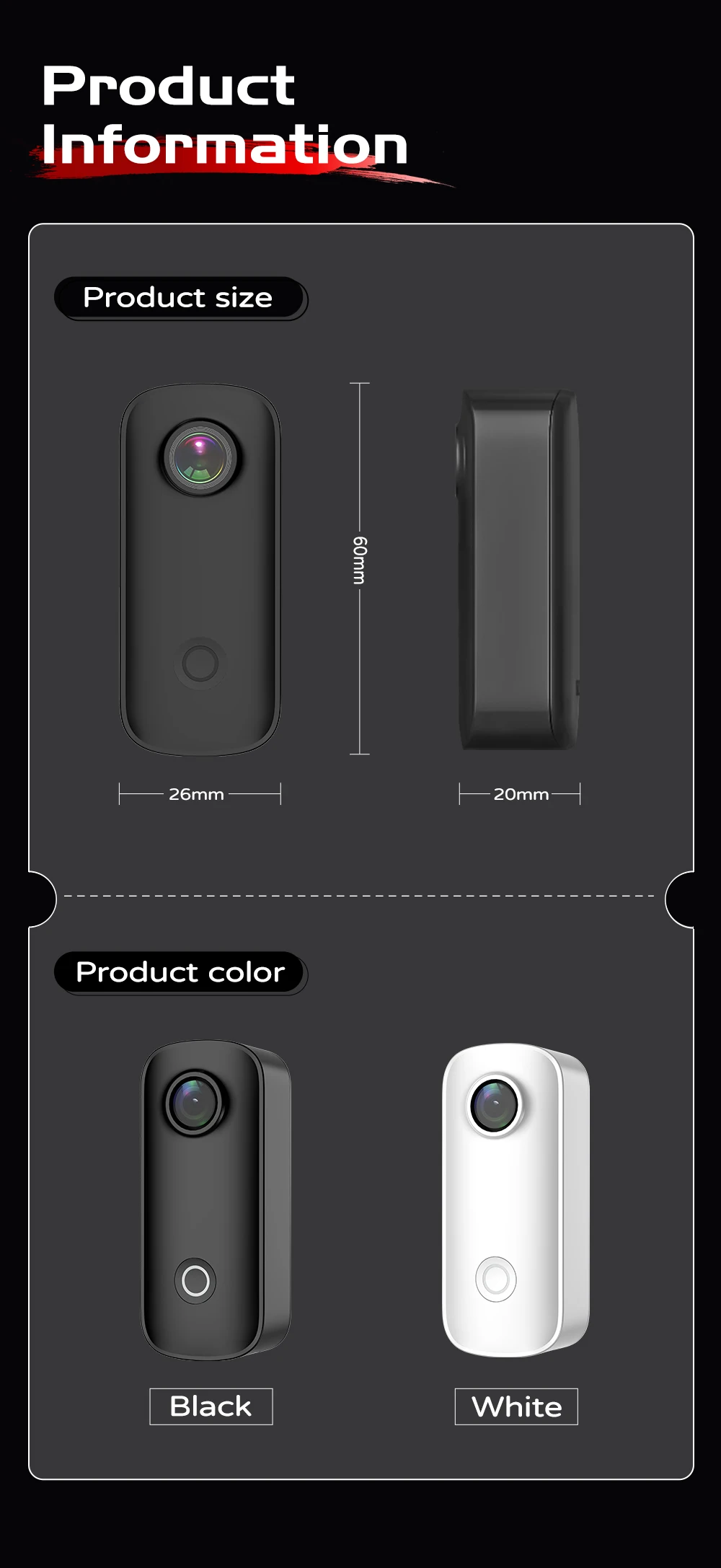 SJCAM C100 / C100Plus Mini Thumb Camera 1080P30FPS / 4K30FPS H.265 12MP 2.4G WiFi 30M Waterproof Case Action Sport DV Camcorder SJCAM C100 / C100Plus Mini Thumb Camera 1080P30FPS / 4K30FPS H.265 12MP 2.4G WiFi 30M Waterproof Case Action Sport DV Camcorder