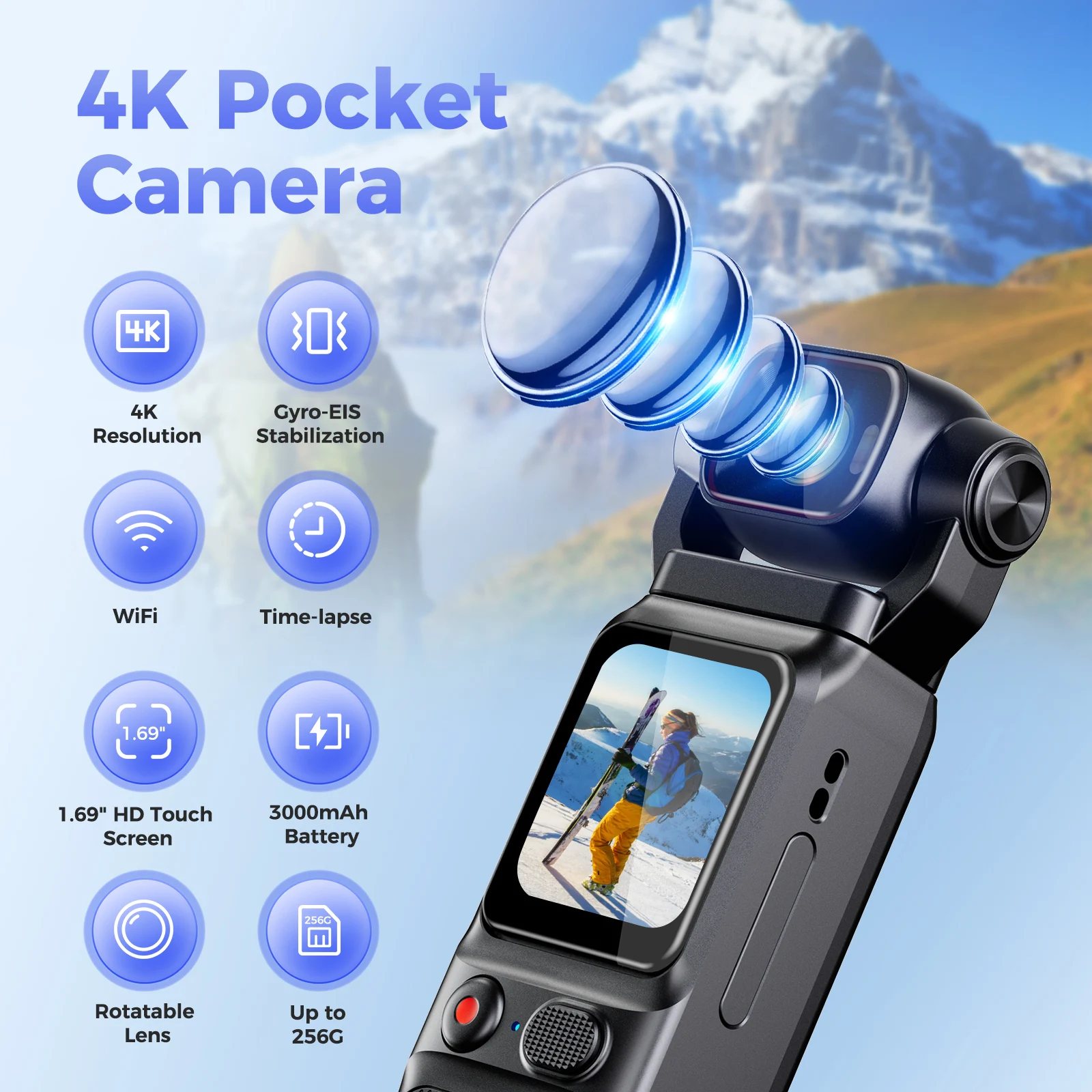 4K Pocket Action Camera Touch Screen Stabilization Sport BodyCam Portable Small Video Recorder Digital Vlog Camera for YouTube 4K Pocket Action Camera Touch Screen Stabilization Sport BodyCam Portable Small Video Recorder Digital Vlog Camera for YouTube