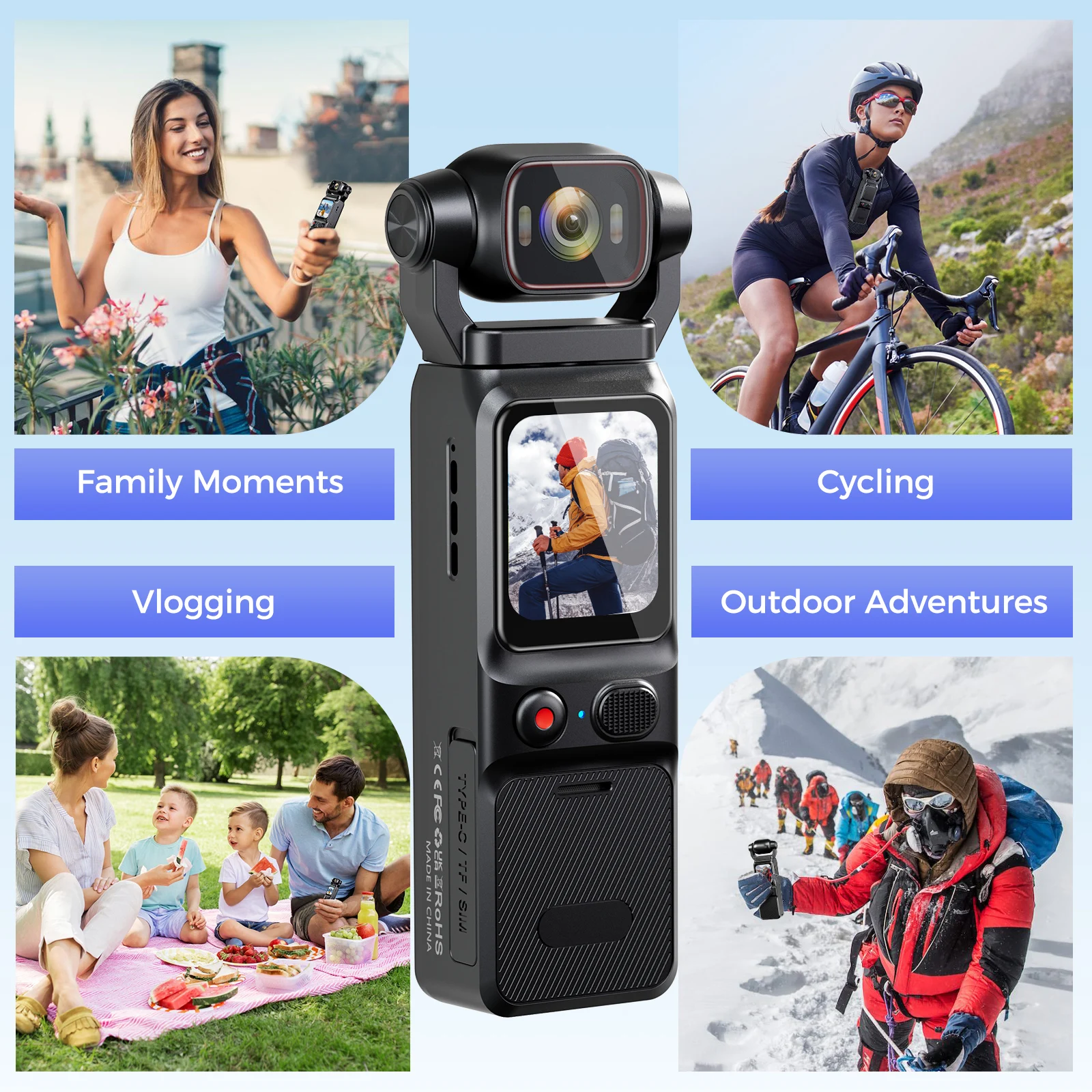 4K Pocket Action Camera Touch Screen Stabilization Sport BodyCam Portable Small Video Recorder Digital Vlog Camera for YouTube 4K Pocket Action Camera Touch Screen Stabilization Sport BodyCam Portable Small Video Recorder Digital Vlog Camera for YouTube