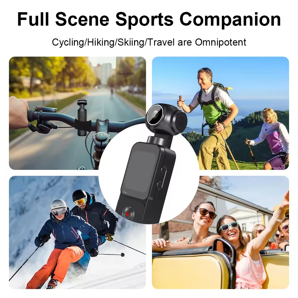 4K Pocket Action Camera 270° Auto Rotatable Stabilization Touch Screen Sports DV Bodycam 4X Zoom Portable Digital Video Recorder 4K Pocket Action Camera 270° Auto Rotatable Stabilization Touch Screen Sports DV Bodycam 4X Zoom Portable Digital Video Recorder
