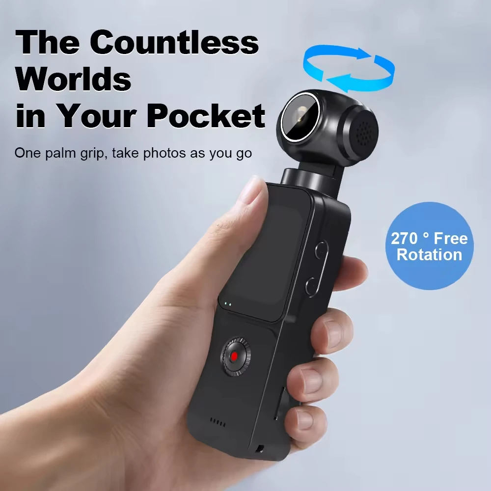 4K Pocket Action Camera 270° Auto Rotatable Stabilization Touch Screen Sports DV Bodycam 4X Zoom Portable Digital Video Recorder 4K Pocket Action Camera 270° Auto Rotatable Stabilization Touch Screen Sports DV Bodycam 4X Zoom Portable Digital Video Recorder