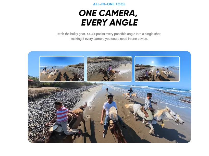 Insta360 X4 Air / X4 Action Camera - 165g light 8K 360-Degree Camera, Invisible Pole Effect Built-in want X4 Air