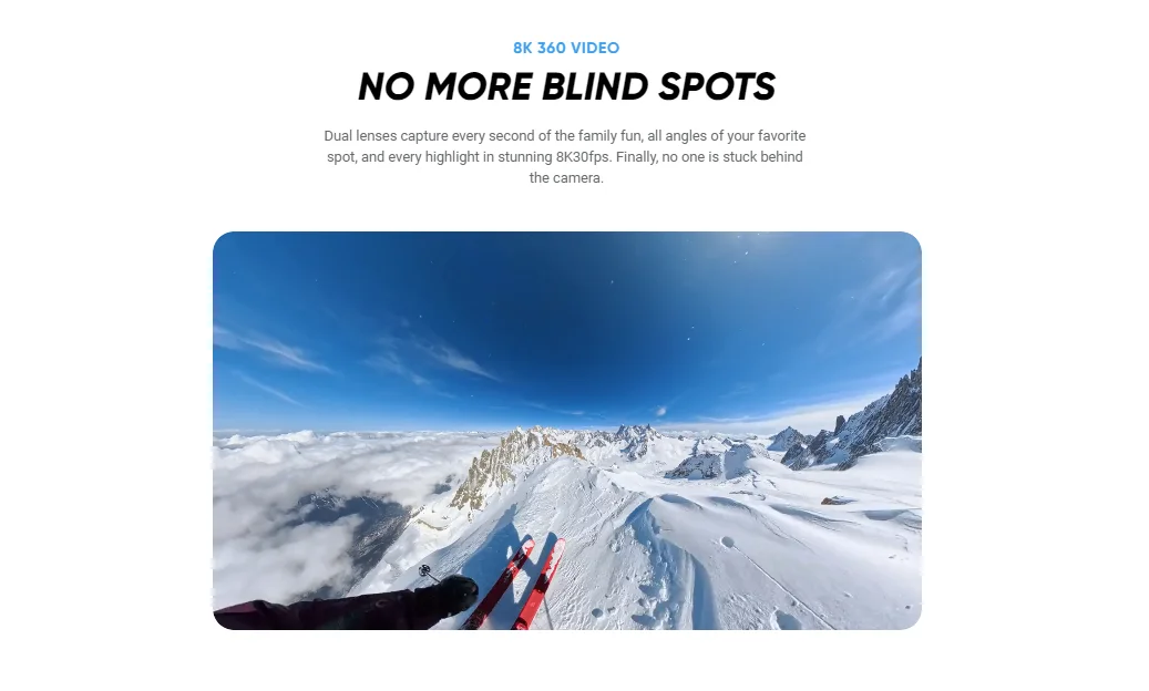 Insta360 X4 Air / X4 Action Camera - 165g light 8K 360-Degree Camera, Invisible Pole Effect Built-in want X4 Air