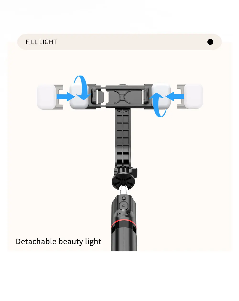 L13d Foldable Wireless Bluetooth Fill Light Tripod Selfie Stick 1160mm Tripe Stabilizer for Android IOS Cellphone